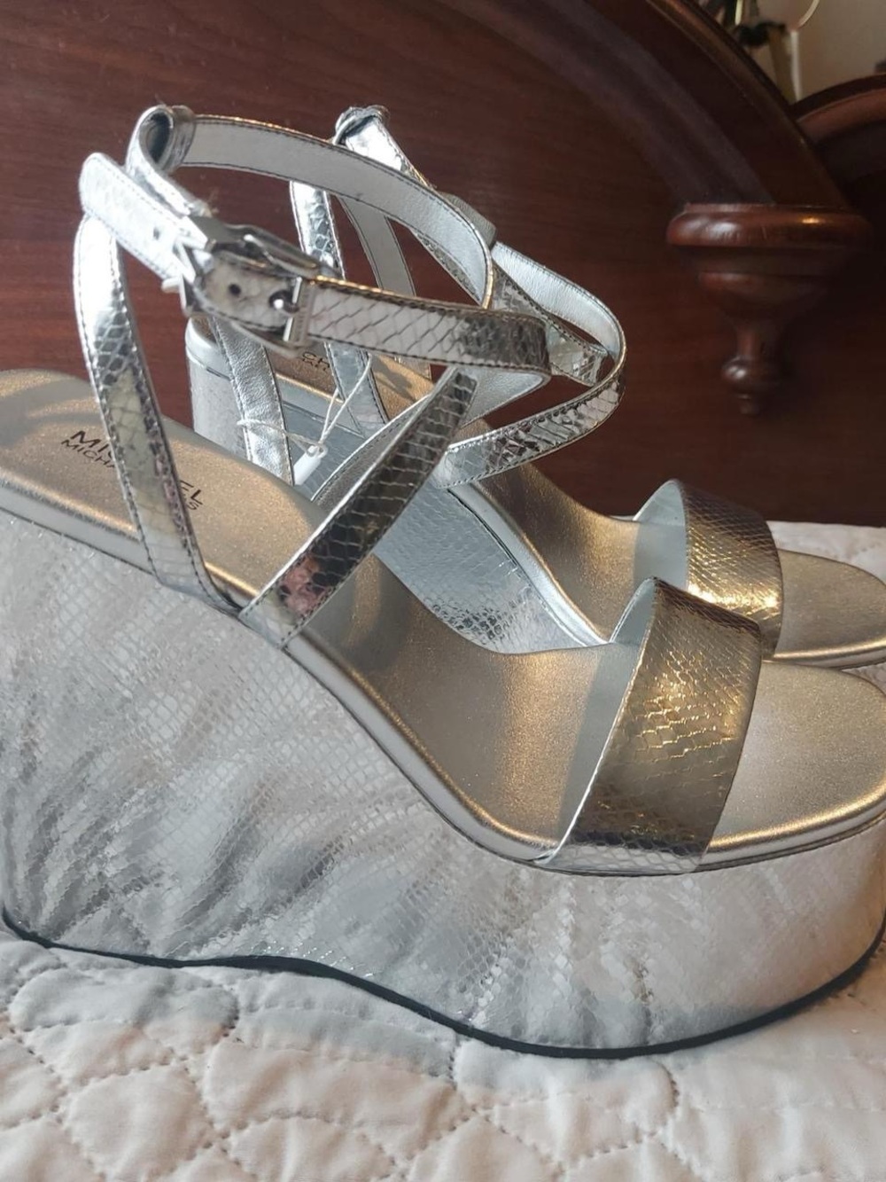 Silver platforms Michael kors